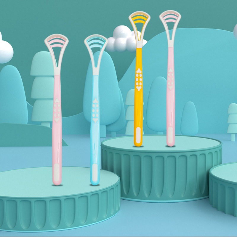 Bqb Silicone Tongue Scraper, Multi-Functional Tongue Coating Scraper with Dual-Effect Cleaning Brush, Cross-Border E-Commerce Toothbrush Manufacturer Wholesale