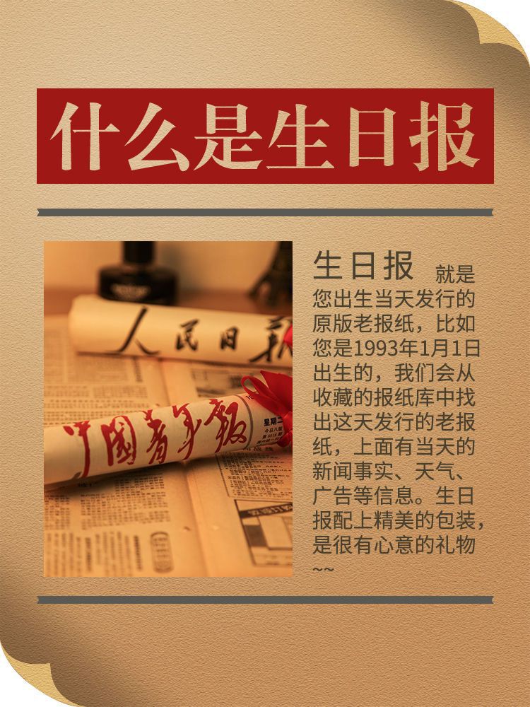 Birthday Newspaper, Original Old Nailed Date Commemorative Birthday Gift on the Day of Birth