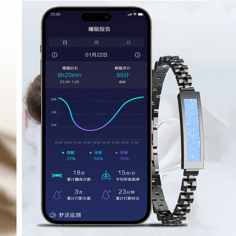 Cross-Border New Product Women's Smart Bracelet Sleep Heart Rate Blood Oxygen Gesture Control Camera Fashion Versatile Sports Bracelet