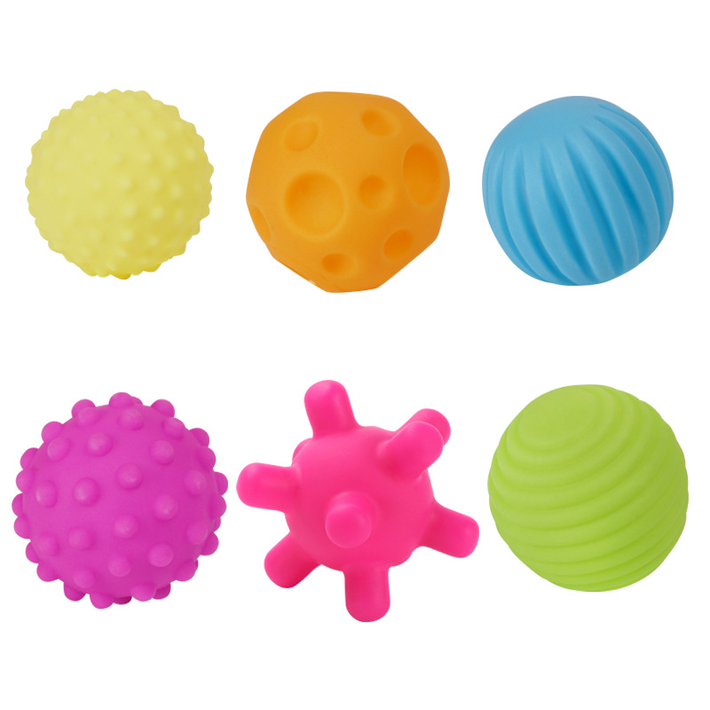Baby soft rubber hand ball tactile perception training grasping toy touching ball massage can bite baby cross-border