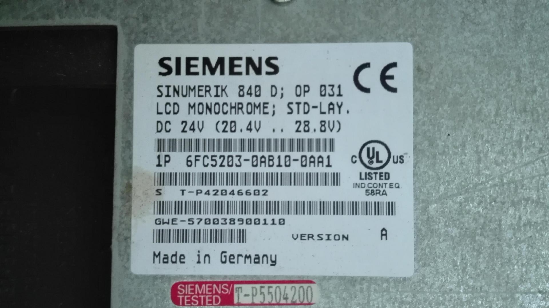 A046 * High 6Fc5203-0Ab10-0Aa1 Cnc System Operation Screen Xi