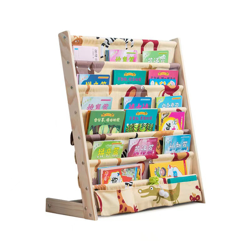 Solid Wood Bookshelf Kidsren's Baby Bookshelf Home Student Kindergarten Storage Simple Floor-standing Storage Rack Picture Book Multi-layer