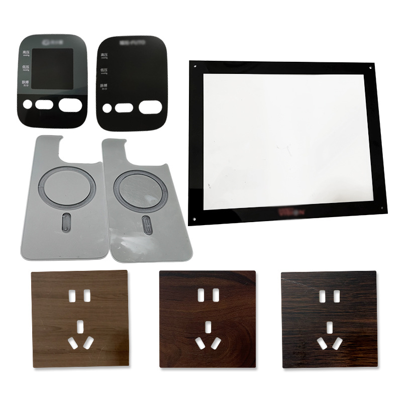 Acrylic window panel pvc key membrane switch PC control panel light transmissive key touch panel