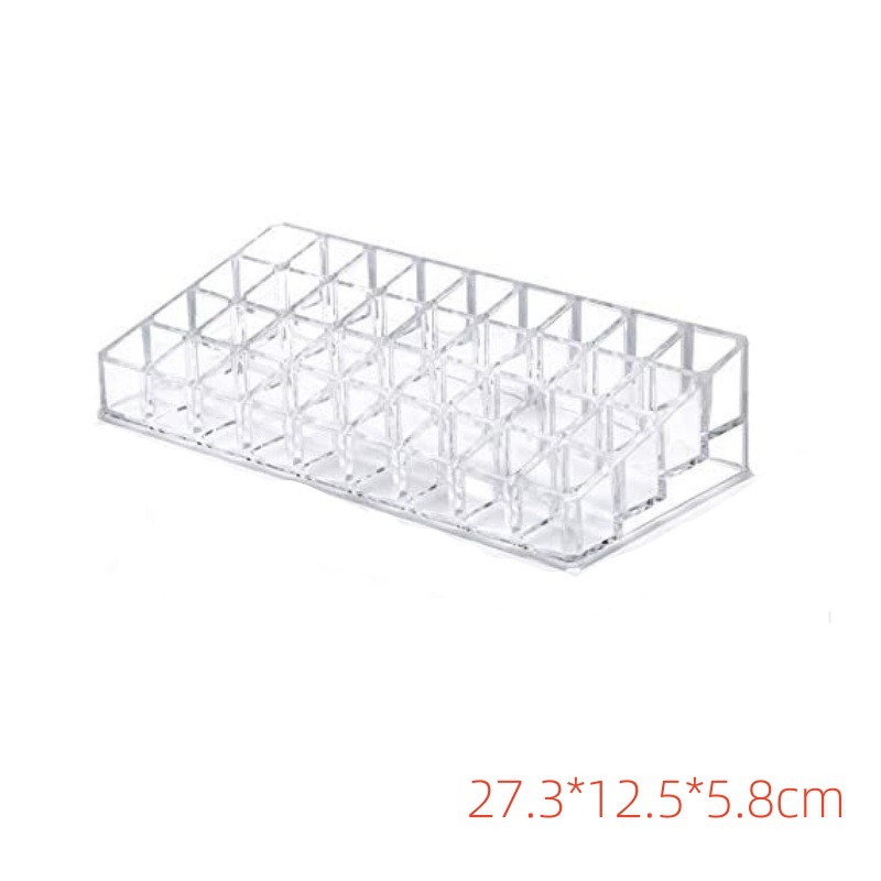 Cross-border Acrylic Lipstick Storage Box Multi-grids Lipstick Lip Glaze Organizer Dressing Table Desktop Transparent Lipstick Rack
