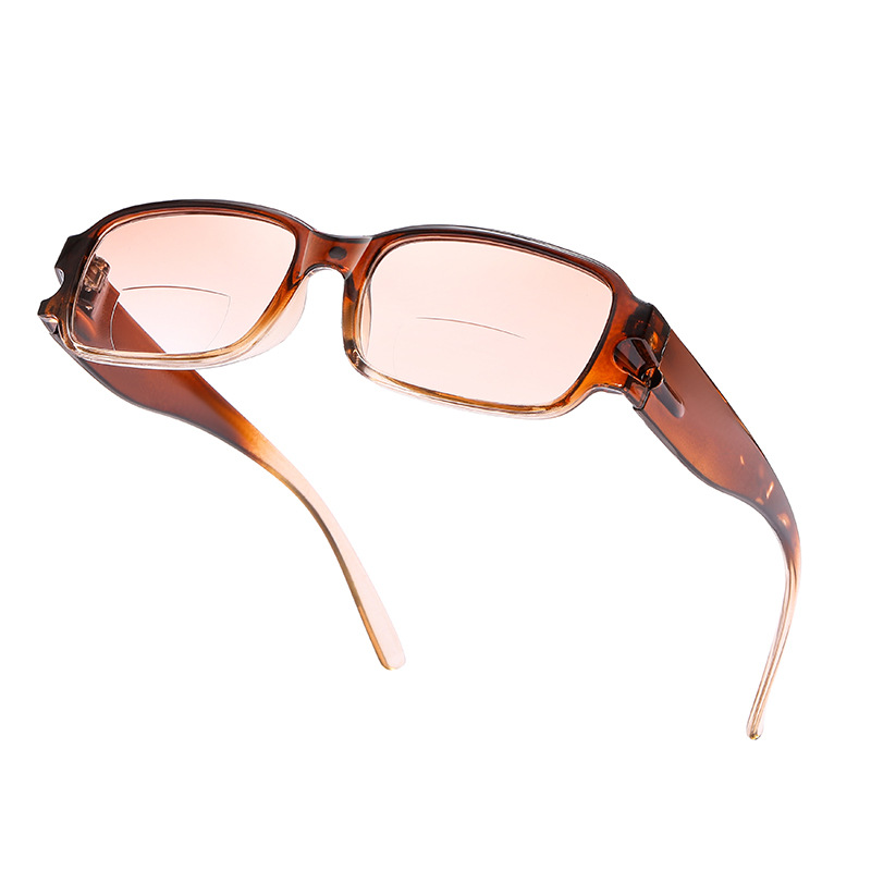 2025 New Stall Dual-Light Presbyopic Glasses Tea Gradient Glasses Magnetite South Korea Can See Close to See Far Dual-Light Presbyopic Glasses