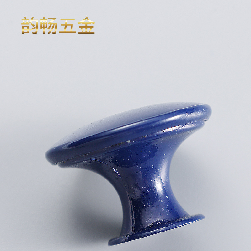 Cross-border colorful drawer handle alloy retro round handle home clothing cabinet door handle button handle single hole