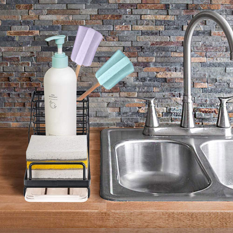Manufacturers Custom Stainless Steel Kitchen Sink Storage Rack Sponge Soap Brush Rack with Drainage Tank Drain Rack