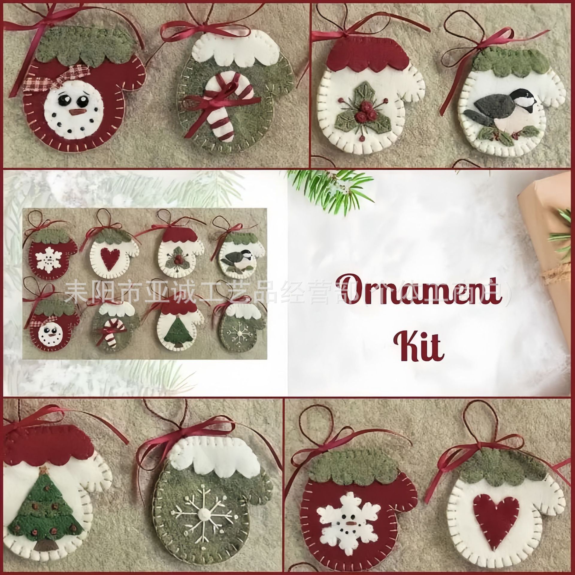 Cross-border New Holiday Hearts Ornament Kit Christmas Felt DIY Kit Gift Gift
