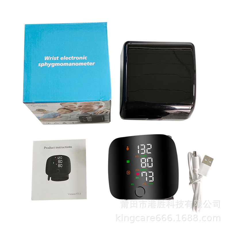 Foreign Trade Cross-Border Russian Wrist Sphygmomanometer Led Blood Pressure Meter Home Blood Pressure Measuring Instrument Russian Blood Pressure Measuring Instrument