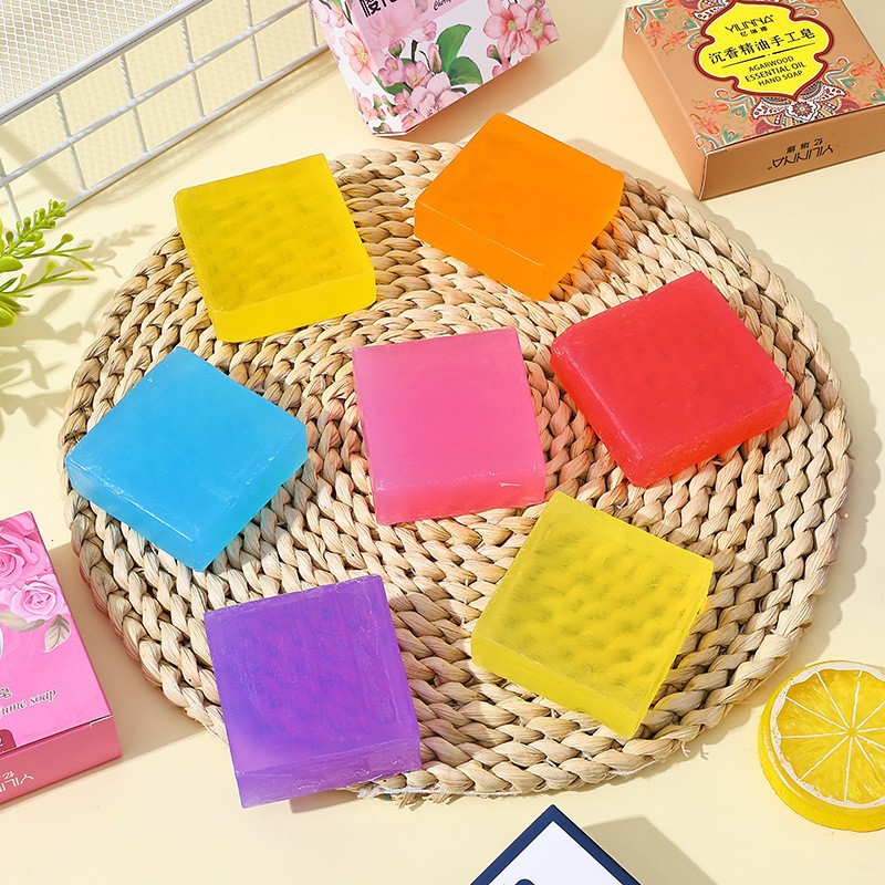 [Yiliina] Cologne Rose Jasmine Osmanthus Lavender Essential Oil Soap Handmade Soap Cleansing and Moisturizing