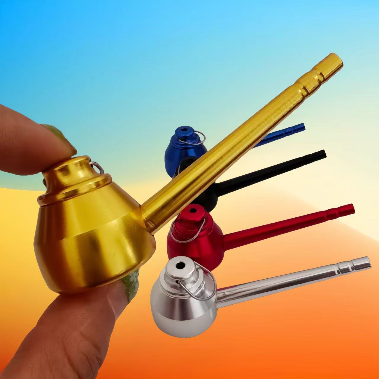 Direct Sales from the Source Manufacturer, Creative Hot-Selling Teapot, Aluminum Small Pipe, Portable Washable Pipe, Metal Pipe