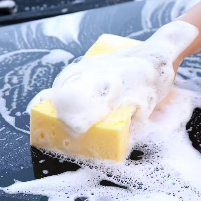 High-density car washing sponge block large steam cleaning and decontamination special tool multi-functional strong water absorption oil shoe polish oil