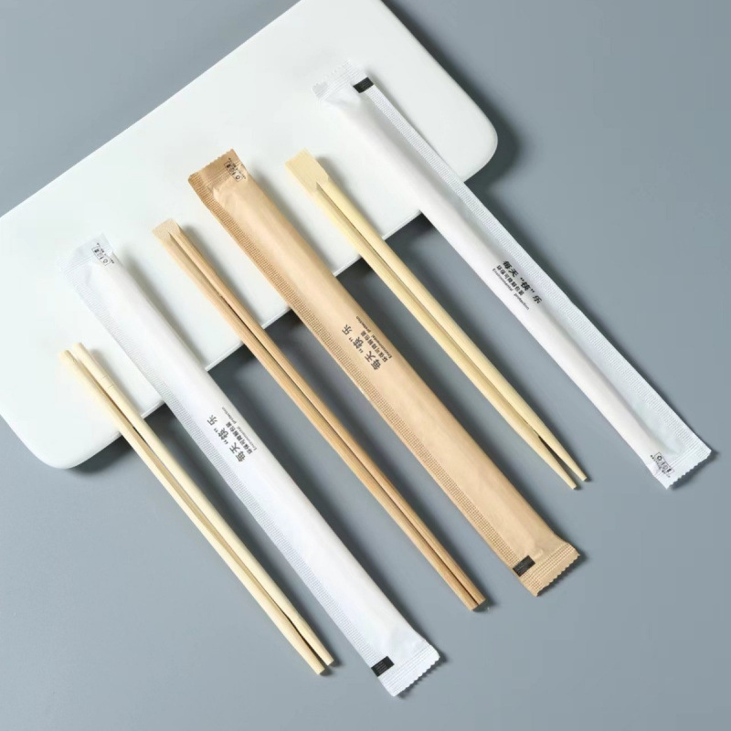 Paper Film Disposable Chopsticks Fast Food Takeaway Merchant Tableware Carbonized Independent Package High-End Luxury Bamboo Chopsticks Wholesale