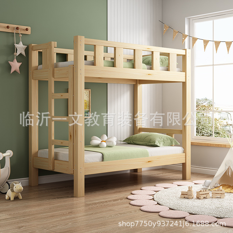 Solid Wood custody class bunk nap bed kindergarten bunk bed Primary School students lunch break up and down bed small dining table