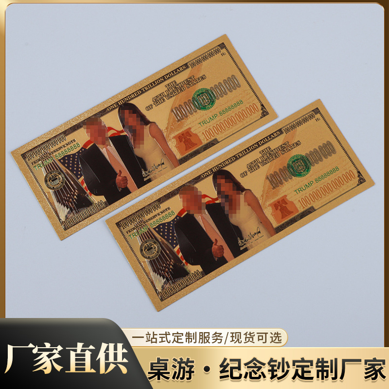 Источник производителя пластиковых золотых фольгированных банкнот, коллекция цветных долларов, творческие памятные банкноты