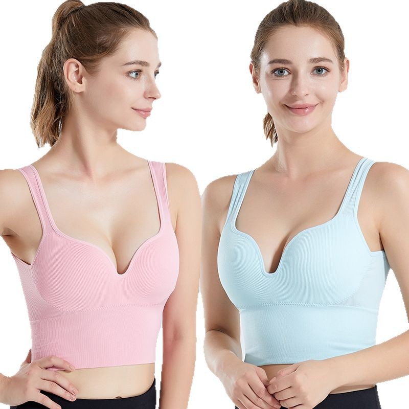 3D Seamless Sports Bra Intimates Women's Summer High-Strength Shock-Proof Beautiful Back Fixed Chest Pad Vest All-In-One Fitness Cross-Border