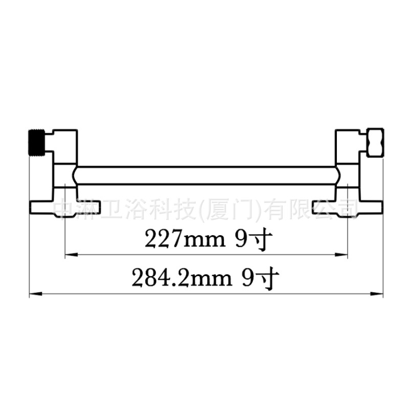 Stainless Steel Pipe for Foreign Trade, Electroplated, Extendable Shower Arm with Adjustable Spray Head Bracket