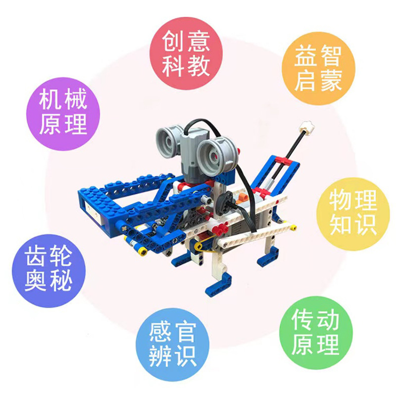 9686 Teaching Aids Programming Set Compatible with Lego Building Blocks Assembled Power Machinery Group Small Building Blocks Wholesale wedo2.0