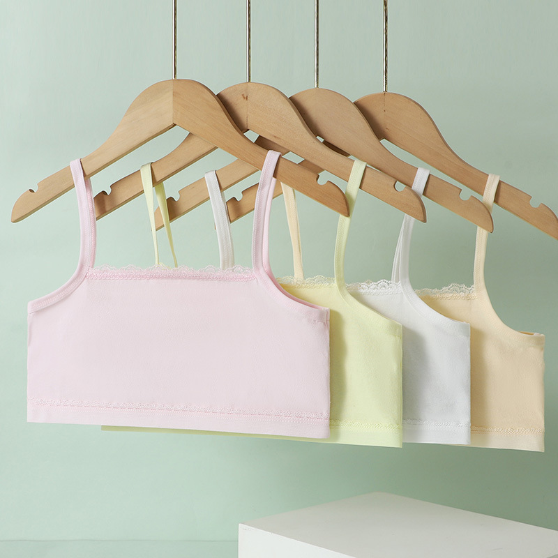 Children's Vest 7-9 -- 3-4 Years Old Girls' Developmental Camisole Tube Top Pure Cotton Underwear for Girls and Primary School Students