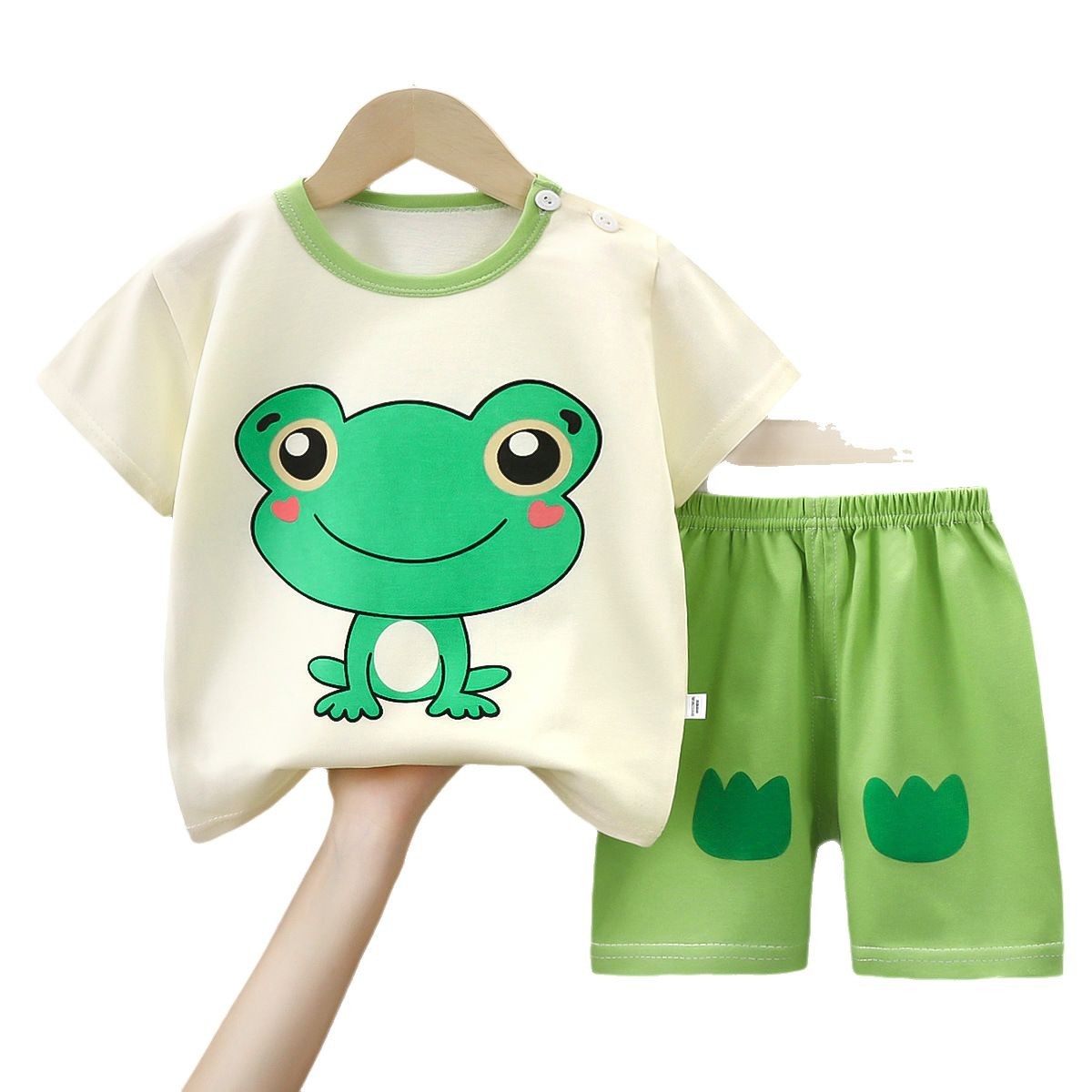Children's Cotton Short-sleeved suit Summer T-shirt Baby Casual Top Shorts Infant Cotton Short-sleeved Two-piece Set