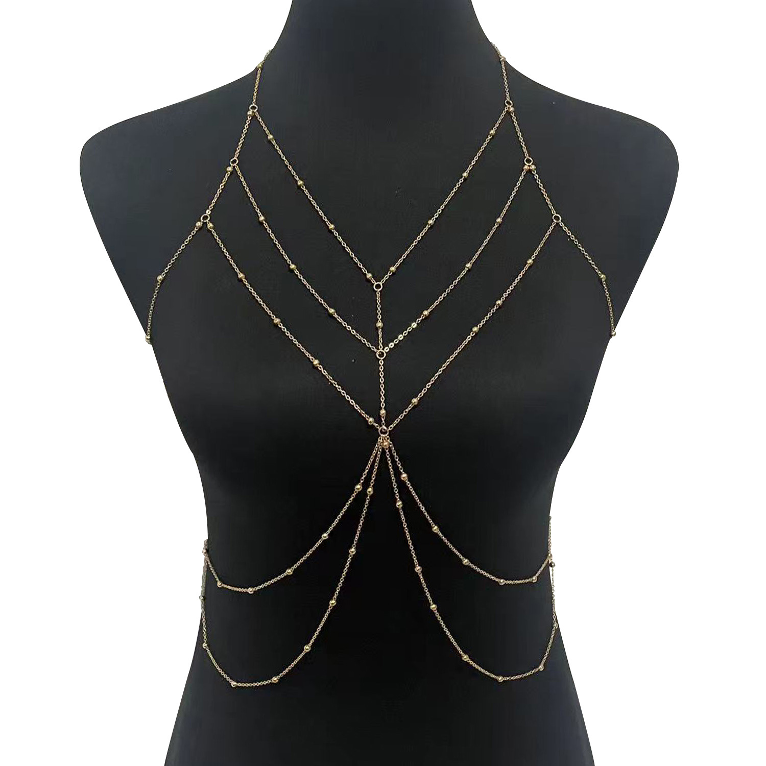 Zhuru Clothing Cross-Border Fashion Pure Desire Hollow Chain Chest Chain Sexy Accessories Sexy Body Chain Hk0038