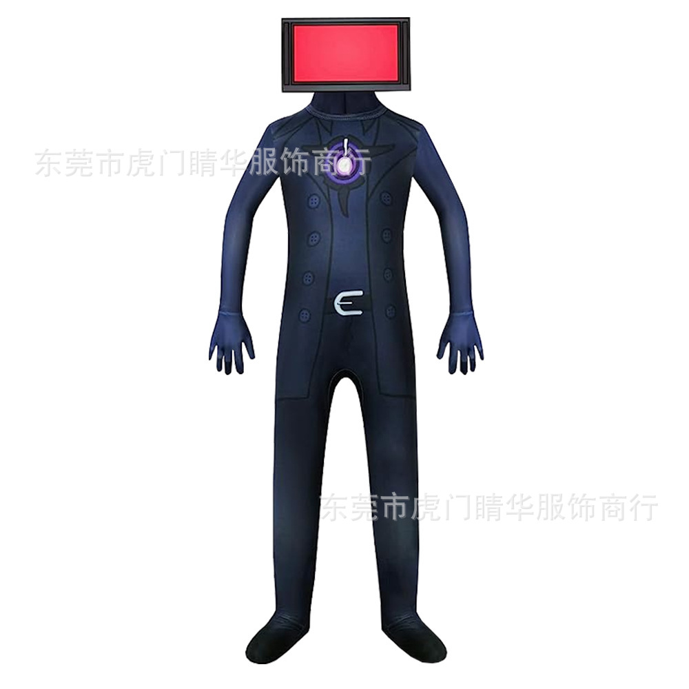 New Halloween horror game stereo TV man toilet man one-piece tights cosplay monitor man