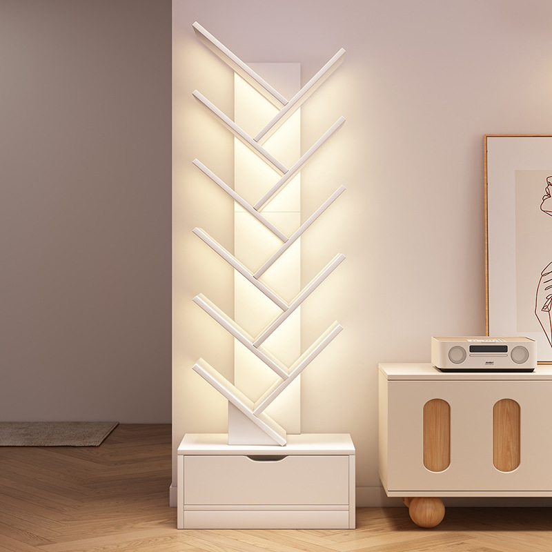 Простая книжная полка напольный стеллаж для хранения в гостиной деревообразная небольшая книжная полка настенная многоуровневая узкая полка для хранения