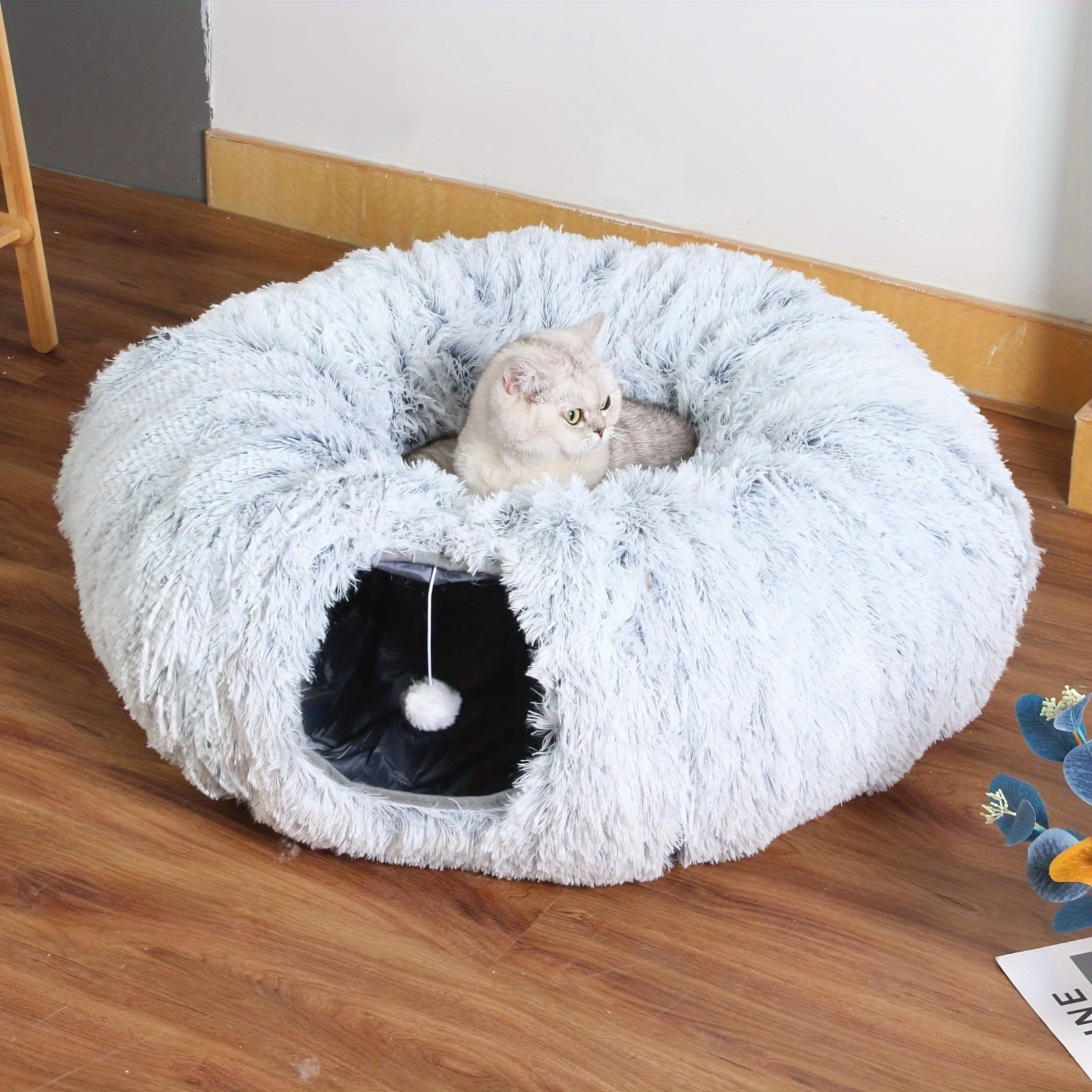 2025 New Cross-Border Comfortable Cat Tunnel Comfortable Soft Plush Cat Tunnel Cross-Border Dropshipping