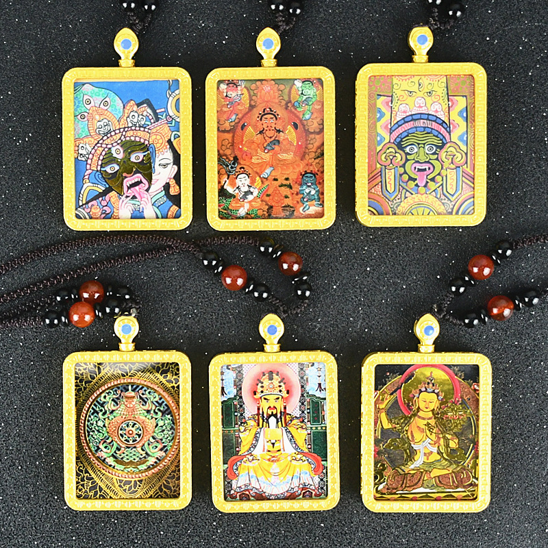 Непальская Тханка Оболочка Закирама Манджушри Будда Лекарства Богатства Ручная работа Хизанга кулон ретро коробка кросс-бордер новый национальный стиль