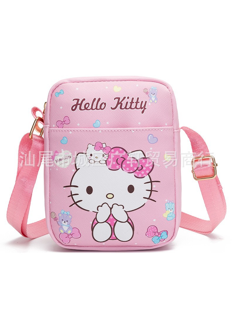 Cute Cartoon KT Cat melody jade dog go out convenient storage mobile phone key children's messenger bag