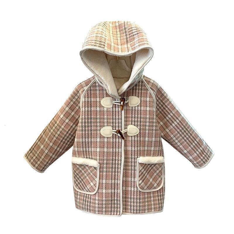 Girls' Woolen Outwears Fleece-Lined Autumn and Winter Clothing 2025 New Baby Girl Korean Style Children's Clothing Fashionable Korean Style Outwears for Small and Medium-Sized Children