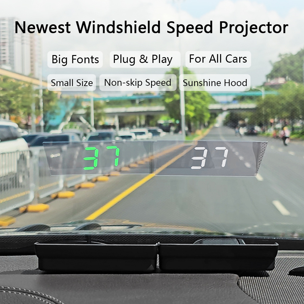 W1 Weiying's New Car Hud Head-Up Display Gps Speedometer Speed Display Kmh/Mph Cross-Border