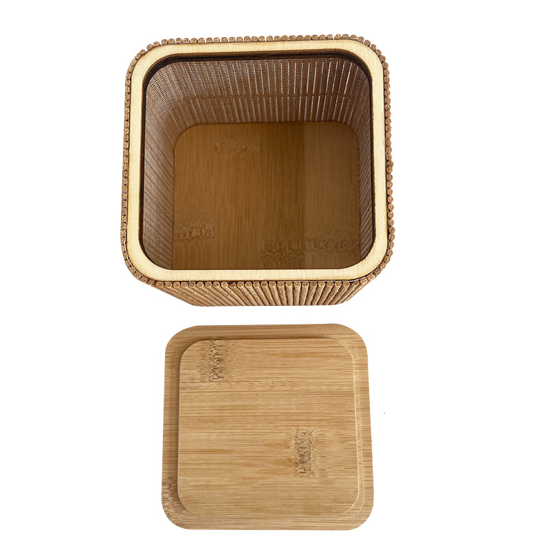 Cross-Border Bamboo Storage Box Square Round Storage Bamboo Woven Storage Box Desktop Wooden Gift Box Environmentally Friendly Bamboo