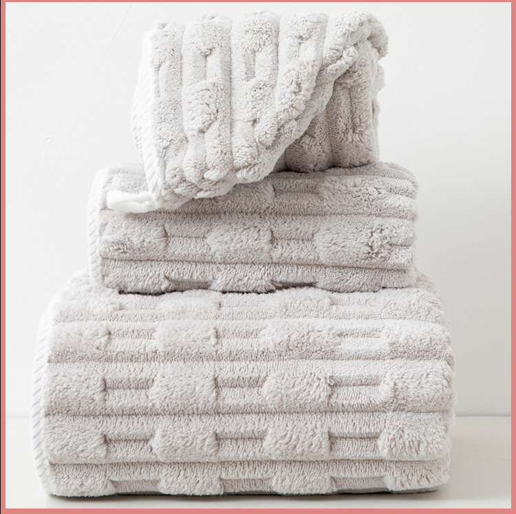 Adult Face Wash Towel Super Quick-drying Cotton Absorbent Men's and Women's Bath Household Coral Fleece Thickened Dry Hair Towel