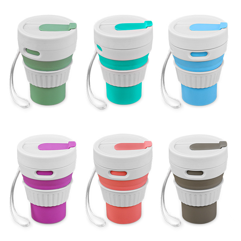 Cross-border Creative Portable Folding Coffee Cup Portable Telescopic Sports Water Cup Outdoor Travel Silicone Folding Cup Water Cup