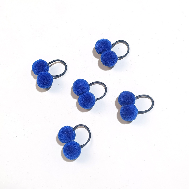 New Cute Fur Ball Baby Rubber Tendon Autumn and Winter Plush Ball Children's Hair Rope Tie Joo Joo Hair Rope Hair Accessories