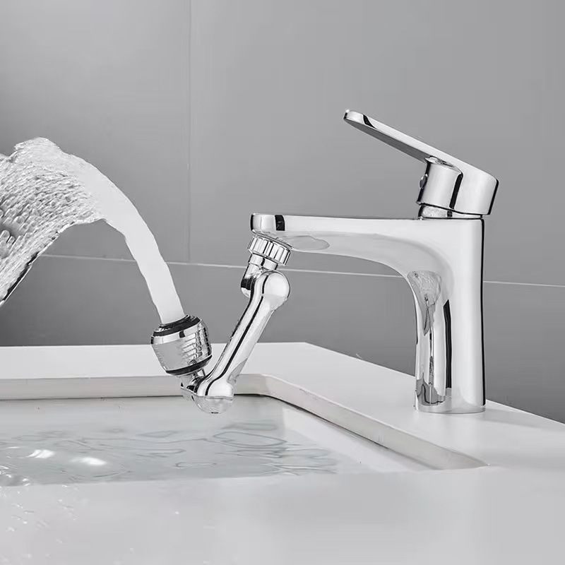 Universal Faucet Mechanical Arm with Rotatable Spout, Anti-Splash Device, Compatible with Kitchen Sink Faucet Aerator