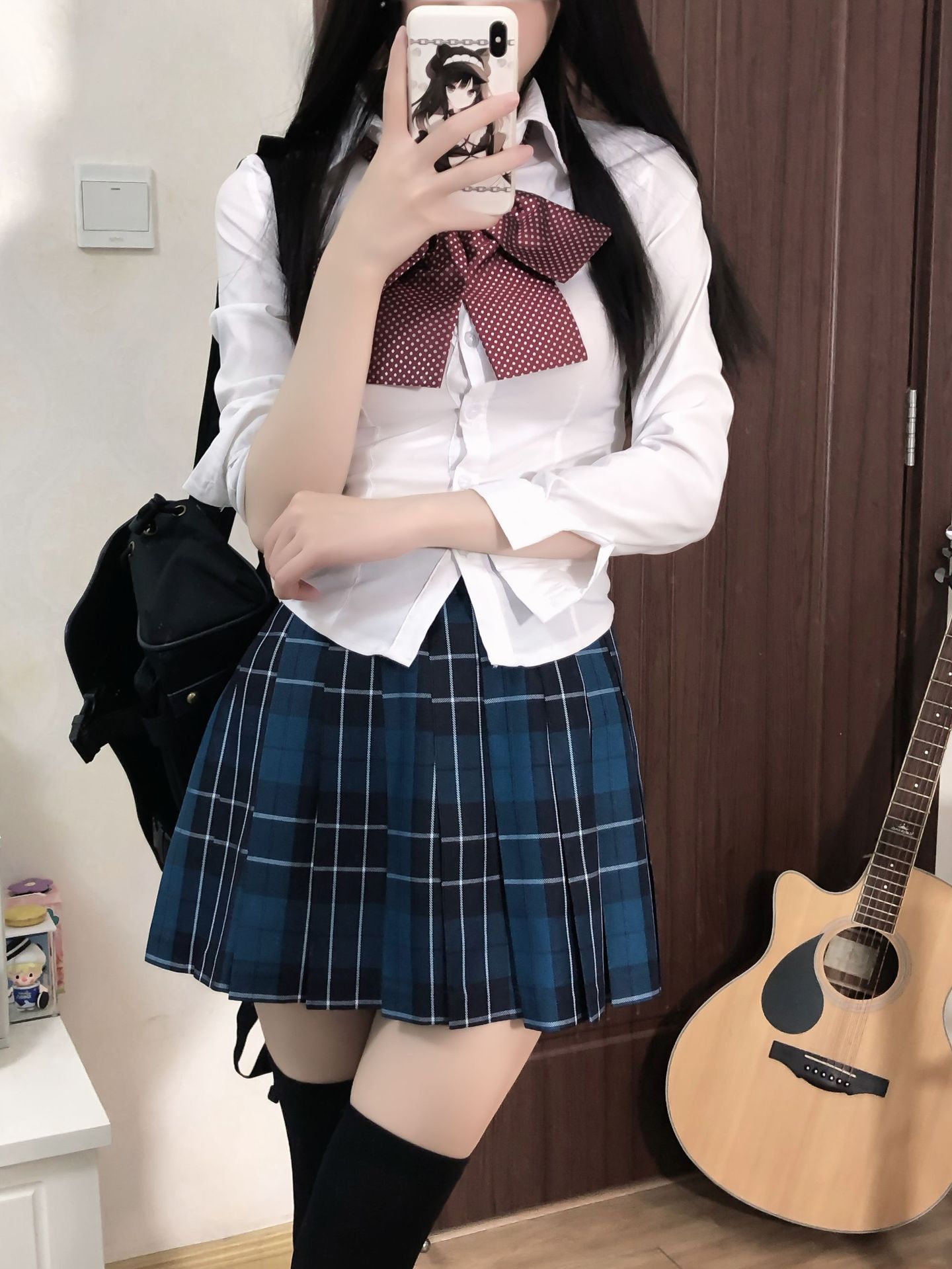 Jk Uniform Spring and Autumn Slim High-Waisted Pleated Skirt School Style Slimming Versatile Shirt Plaid Skirt Japanese College Style Set