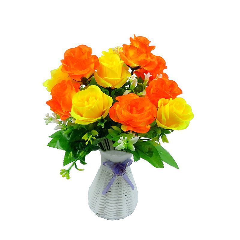 Factory Artificial Flower Wholesale Large Quantity Large Quantity Rose Living Room Home Decoration Silk Flower 6-Head Pomegranate Fake Flower Bouquet