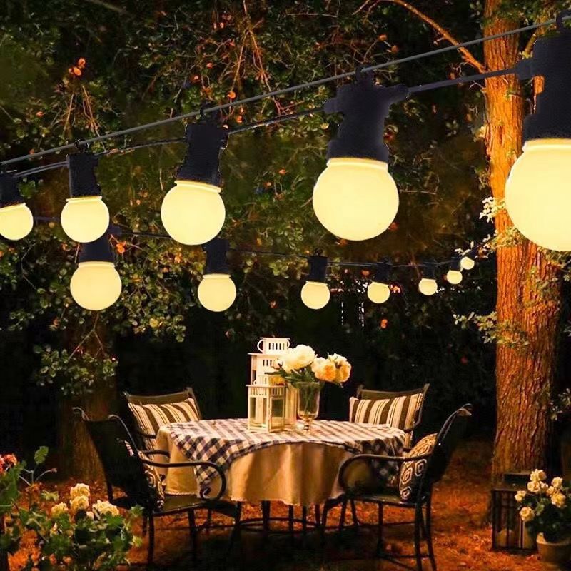 Outdoor Atmosphere Light G50 Bulb Plug-In Waterproof Garden Courtyard Decoration B&B Lighting Bar Bubble Light String Factory