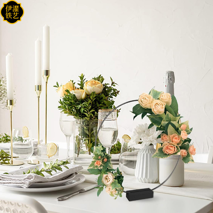 Metal wreath centerpiece with wood block holder black christmas wreath wedding wreath and dream catcher