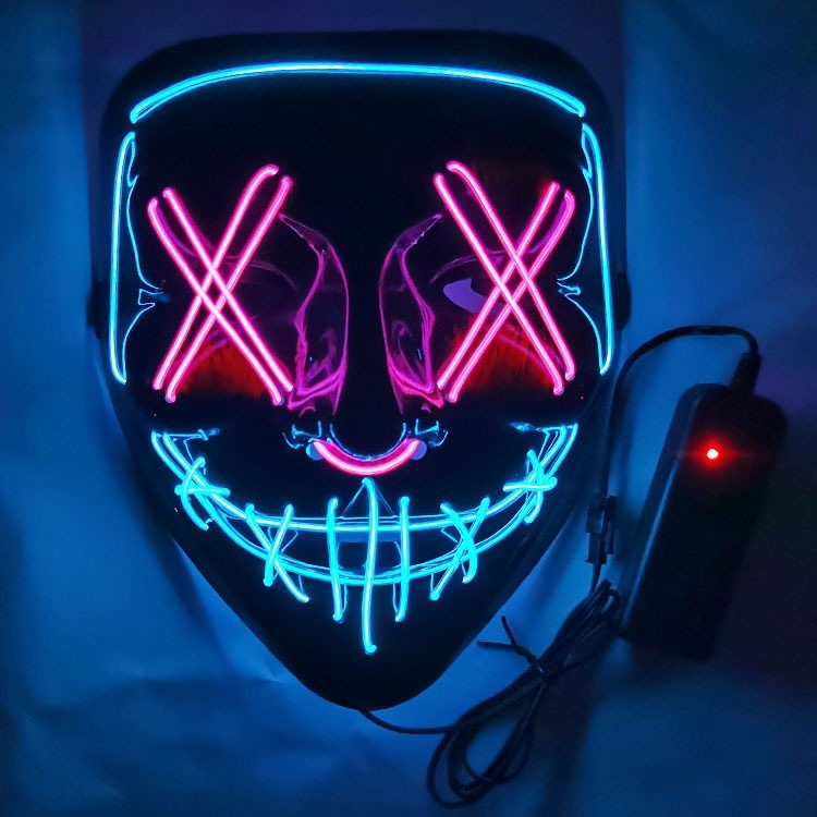 Cross-border Amazon led luminous black V mask cold light Halloween mask ghost dance luminous mask