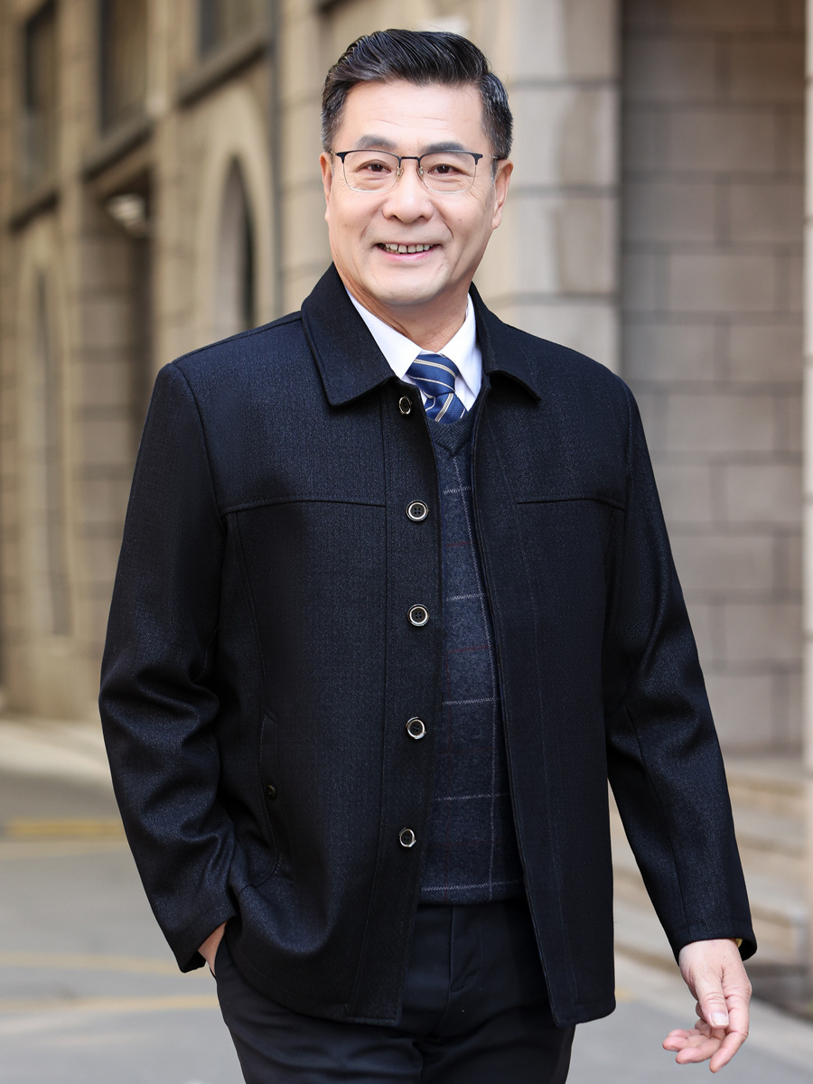 Middle-Aged and Elderly Men's Jackets, Spring & Fall Men's Casual Tops, Middle-Aged and Elderly Men's Clothing, Dad's Clothing, Large Size Men's Jackets