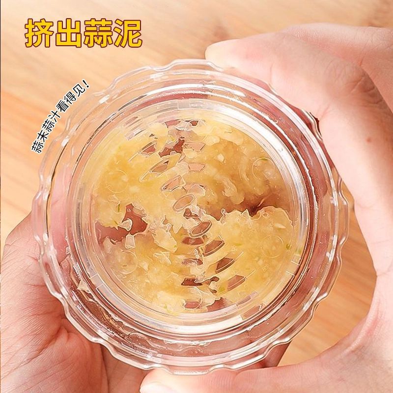 Ginger and Garlic Grinder, Ginger Paste and Garlic Paste Grinding Plate, Bowl for Rubbing Ginger Juice, Garlic Press, Garlic Grinder, Garlic Press with Rotating Function