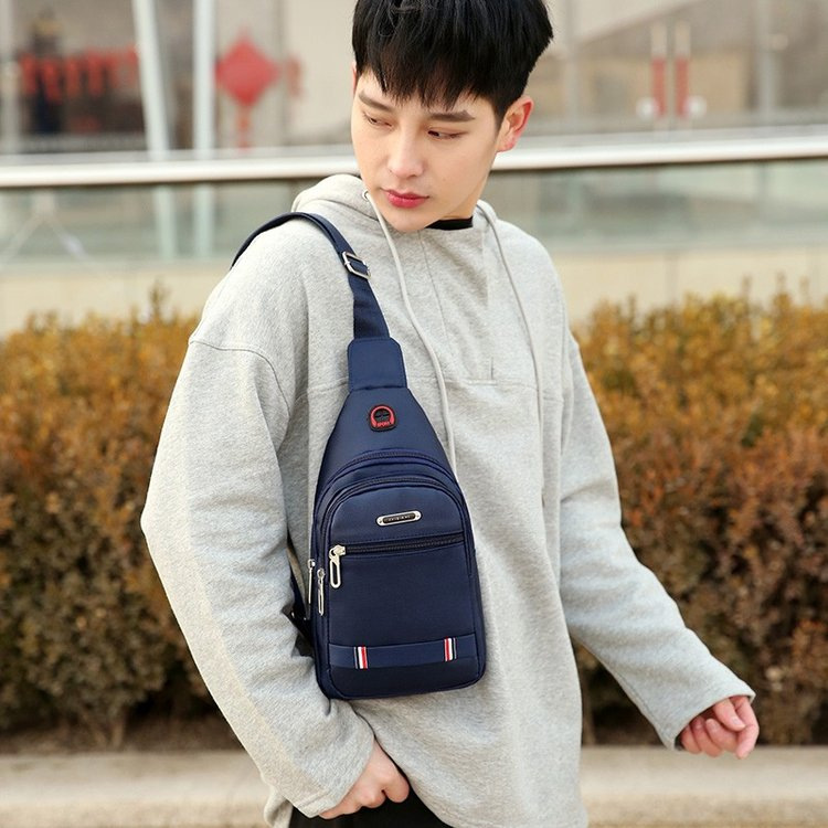 Chest Bag Men's Shoulder Crossbody Bag Waterproof Oxford Cloth Portable Lightweight Sports Business Travel Leisure Backpack