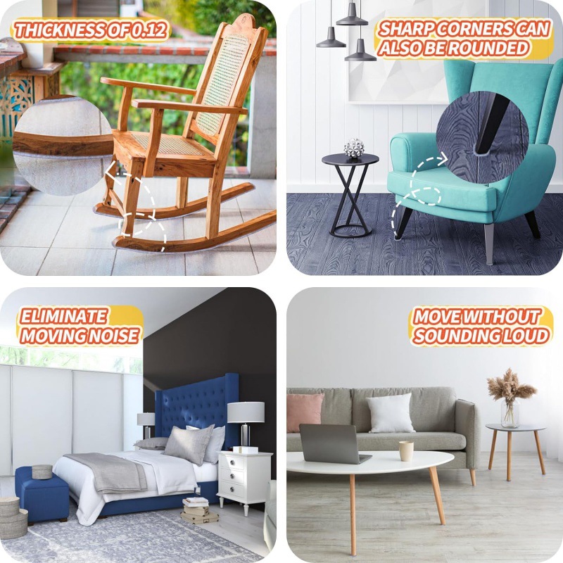 Felt furniture mat, non-slip self-adhesive cuttable felt tape brown heavy felt strip roll for protection hard