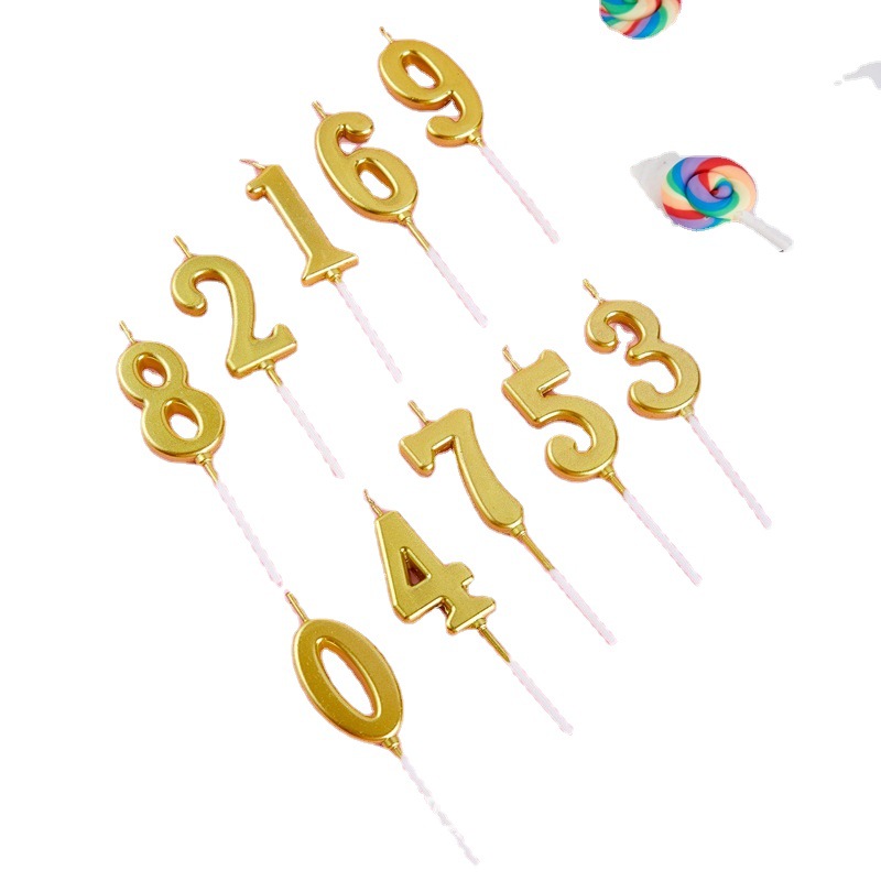 Digital Candle Cake Candle Happy Birthday Candle Party Candle Golden Digital Wax