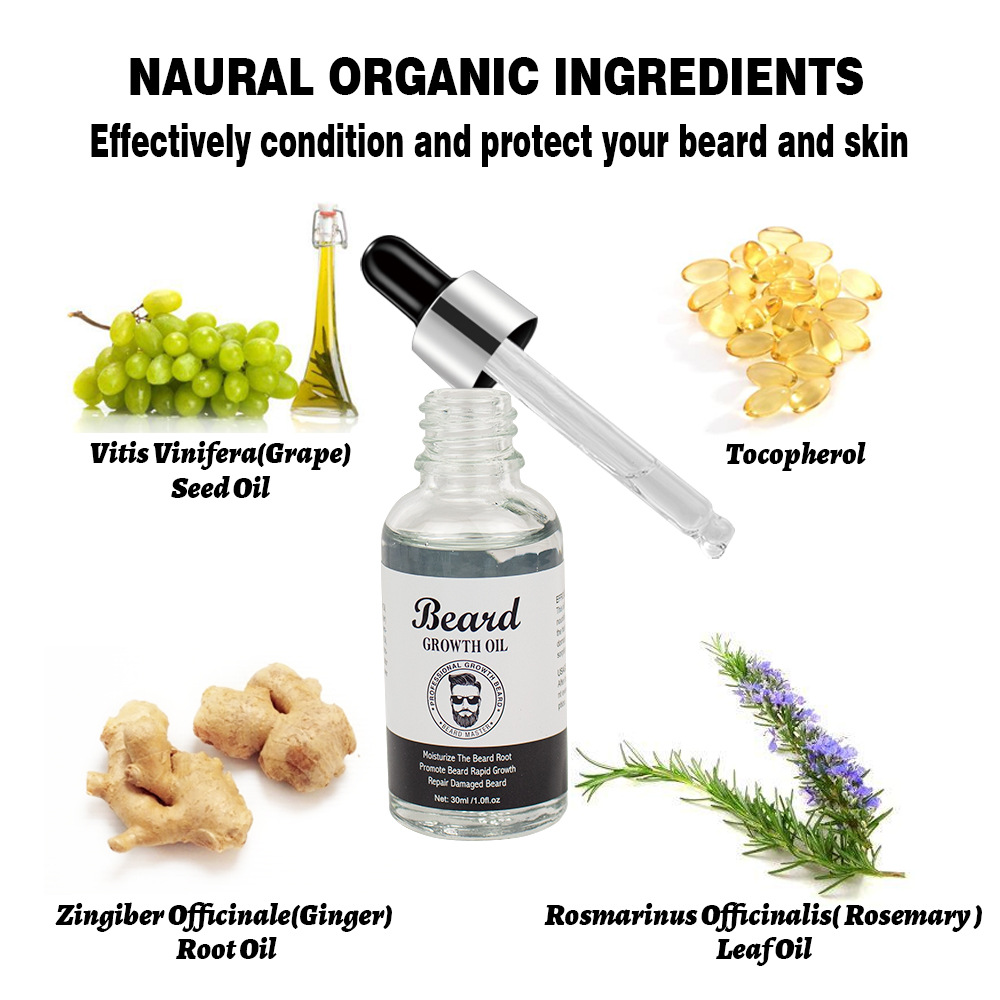 Cross-Border Men's plant Beard oil Beard thick soft Nourishing Beard care solution wholesale Beard oil