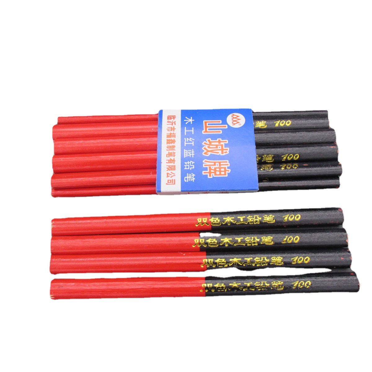 Carpentry pencil all red blue pencil carpentry marker octagonal pencil Fuxin mountain city carpentry pencil wholesale