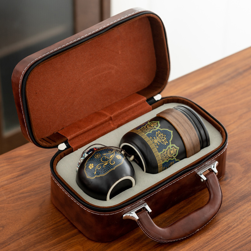 Travel Kung Fu Tea Set suit Ancient Rhyme Portable Express Cup Outdoor Camping Small Set Business Meeting Opening Ceremony
